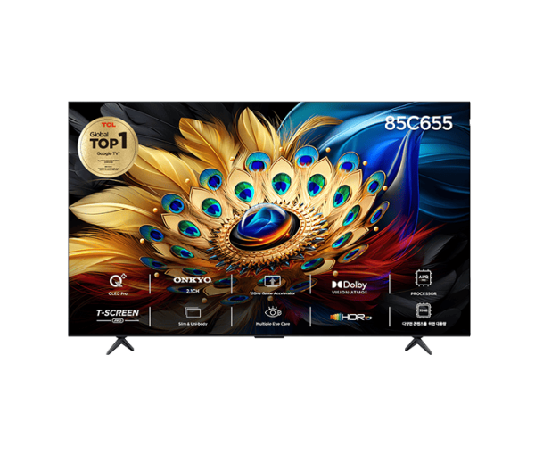 [TCL] QLED 안드로이드12 4K UHD TV 85인치 벽걸이형