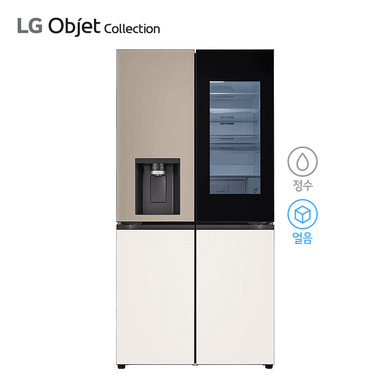 LG 디오스 오브제컬렉션 STEM 얼음정수 냉장고(노크온 매직스페이스) 820L