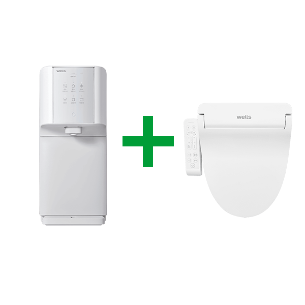 웰스 슈퍼쿨링 직수 정수기 (냉온정)＋항균 방수 비데